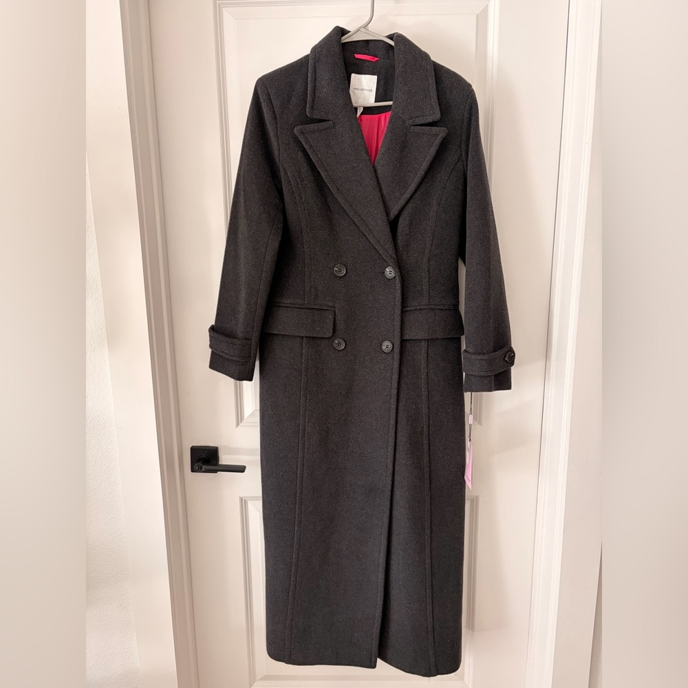 Avec Les Filles Double Breasted Gray Long Coat
